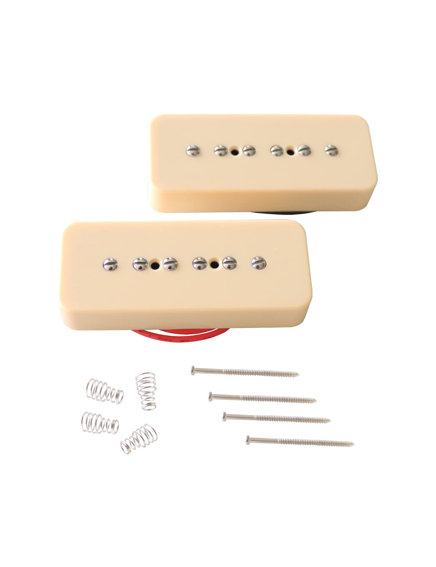 Metallor P90 Soapbar Pickup Bridge And Neck Single Coil Pickups Set For Electric Guitar Parts Replacement Cream.