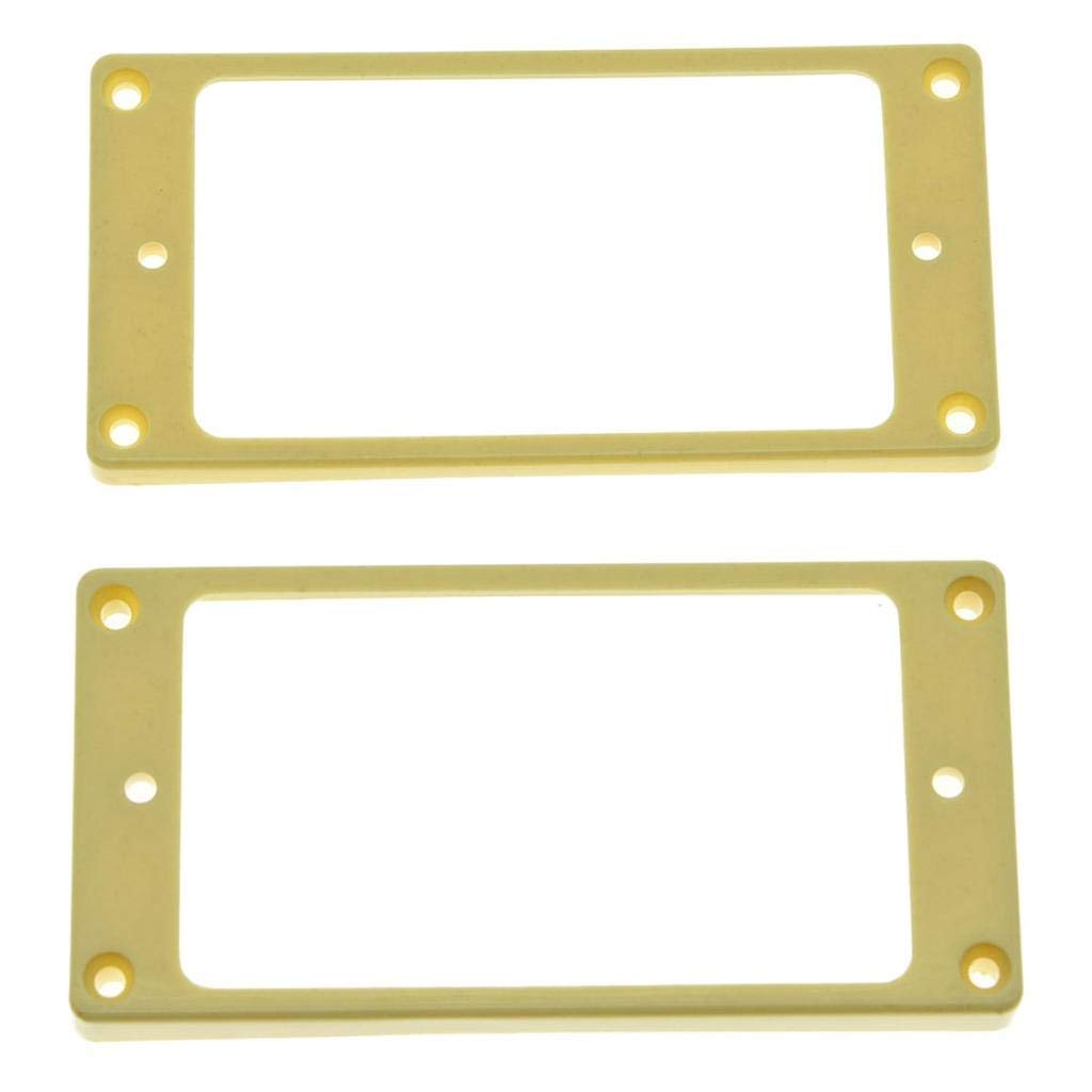 Kaish 2Pcs Cream Humbucker Pickup Ring Curved Bottom Frame For Epiphone Les Paul