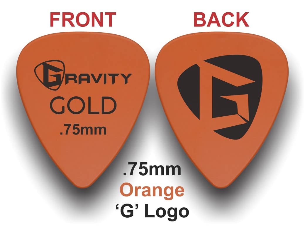 Gravity Gold Series Guitar Picks - Ideal for Beginners and Professionals - Lightweight, Durable, and Provides Superior Grip - Pa