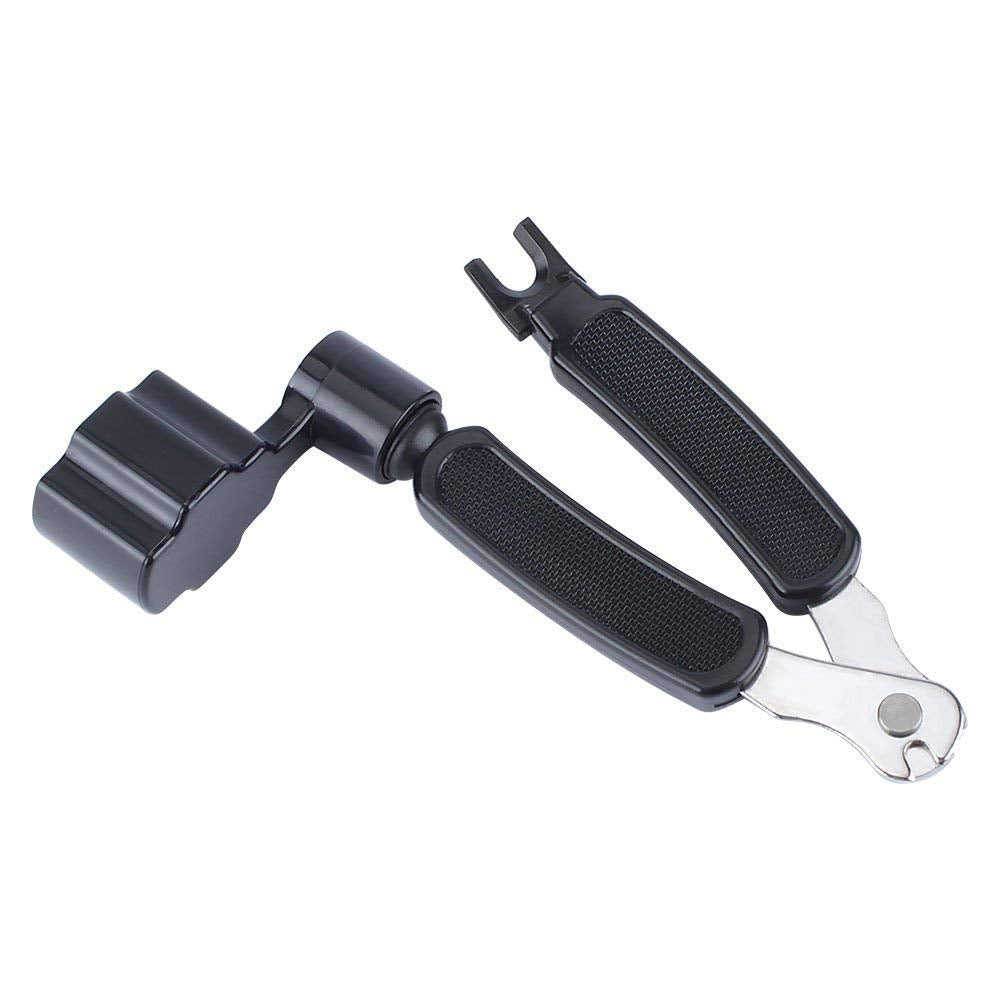 DODOMI Professional Guitar String Winder Cutter and Bridge Pin Puller, Guitar Repair Tool Functional 3 in 1 (Black)