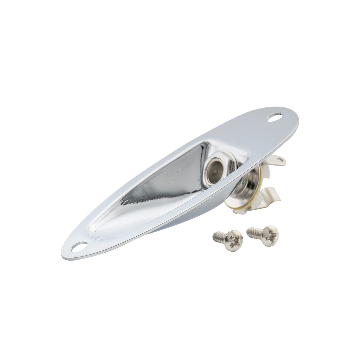 Musiclily Boat Style 1/4'' Loaded Guitar Input Jack Socket Plate Output Boat Style Jack Ferrule For Fender Strat Stratocaster El