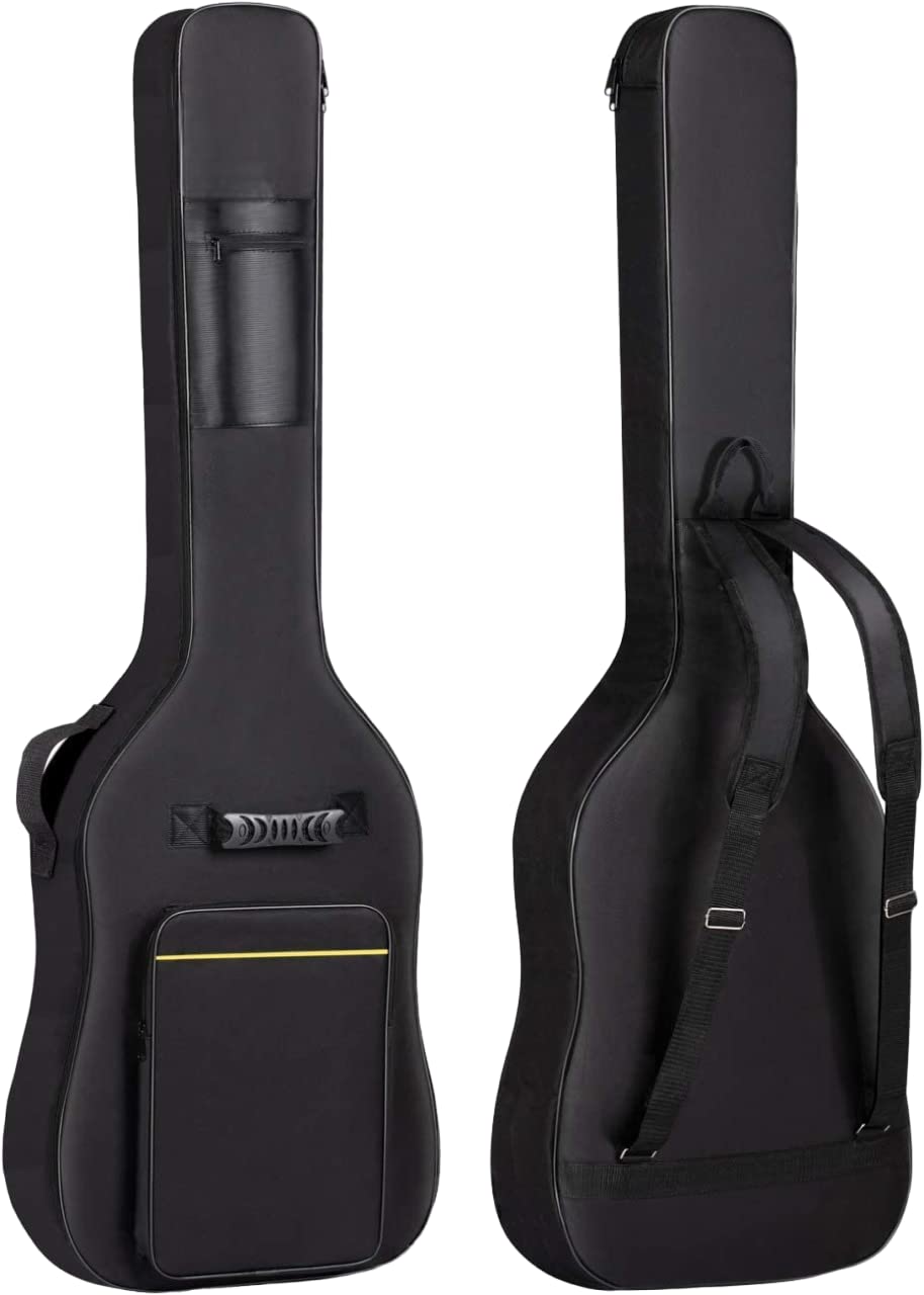 Glow Wings Bass Guitar Bag Gig Bag 0.3Inch Padding Black Padded Backpack Soft Electric Bass Case