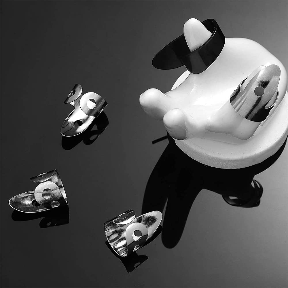 6 Piece Adjustable Finger Thumb Picks Set Banjo Finger Picks Set Guitar and Bass Accessories for Musical Instruments