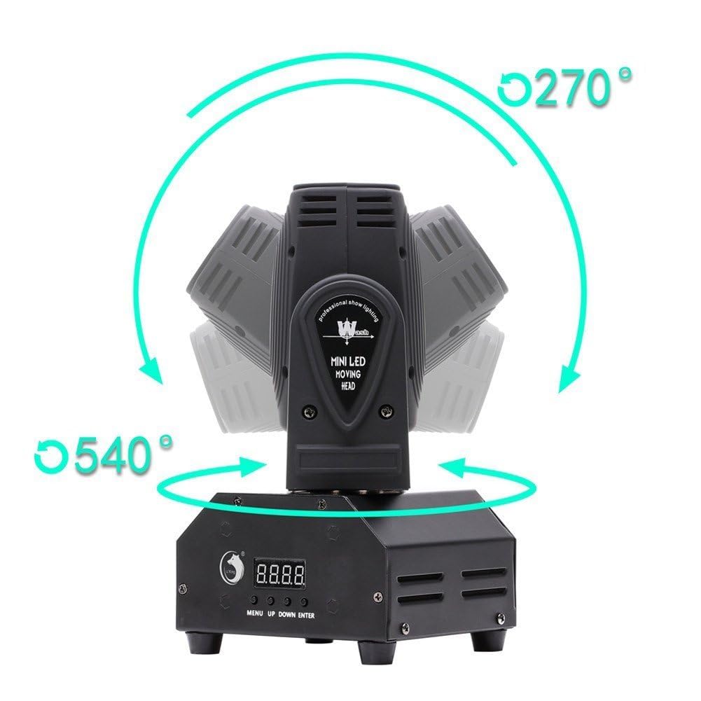 UKing LED Moving Head Light RGBW Beam Lights with DMX for Live Show DJ Disco Events Party Stage Lighting KTV Wedding Christmas