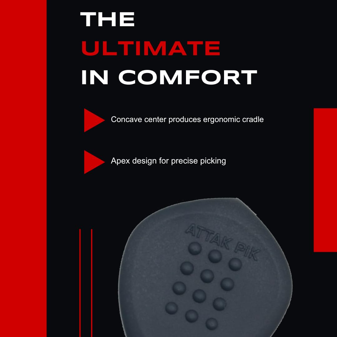 Acoustik Attak STEALTH XL Structured Guitar Pick - Large Beveled Guitar Picks, Unique Tone (10 Pack, Black)