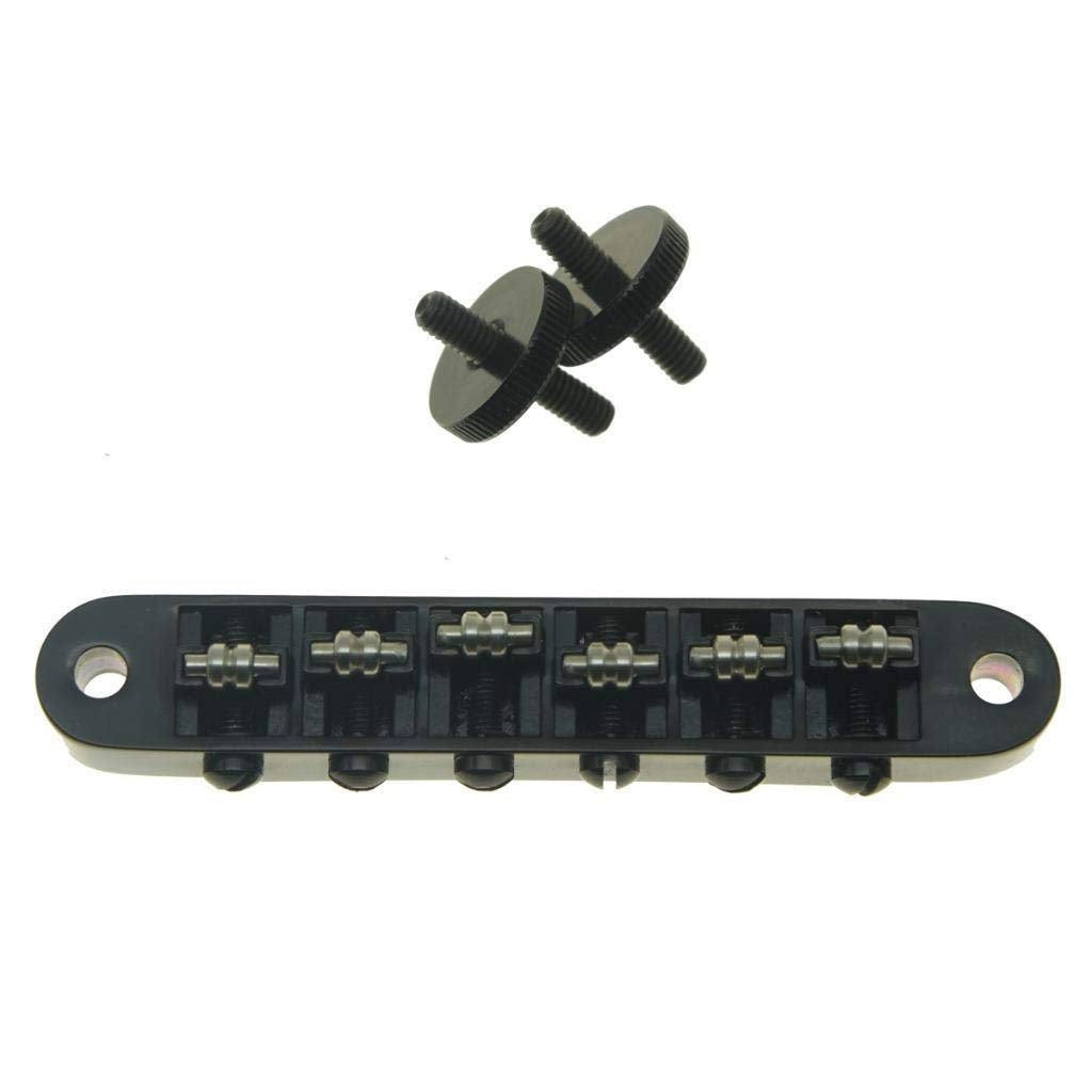 Dopro Black Guitar Roller Saddle Bridge Tune-O-Matic Bridge For Usa Les Paul,Sg,Es Dot,Gretsch Bigsby T-O-M With M4 Posts
