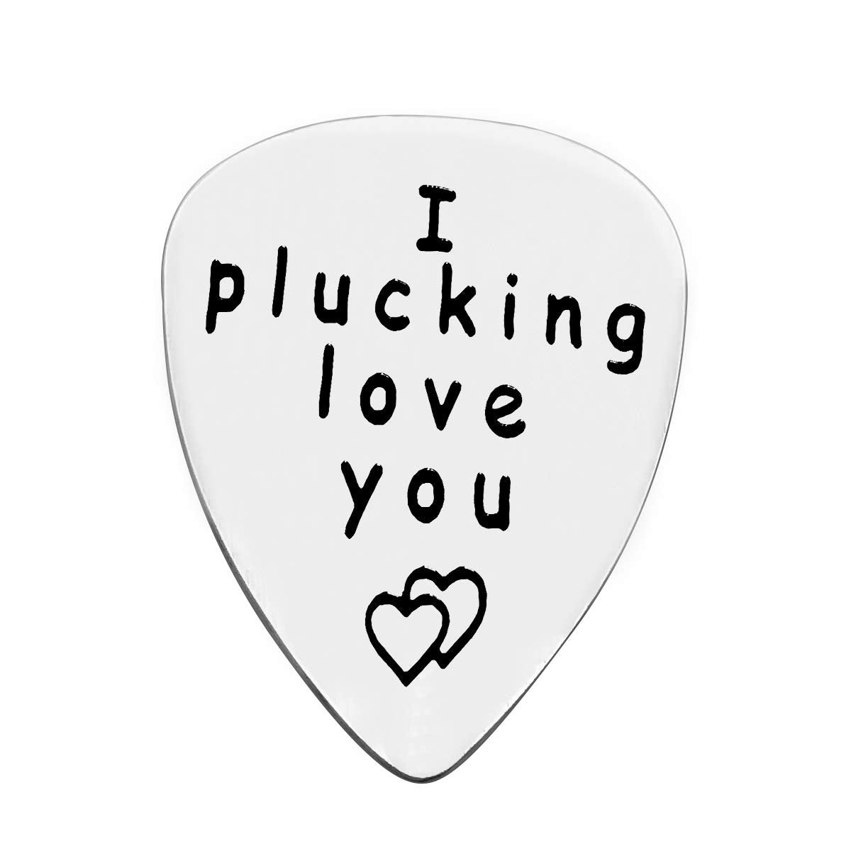 Silver Guitar Pick Boyfriend Gifts I Plucking Love You Guitar Pick Anniversary Present For Him Men Musical Guitar Player Jewelry