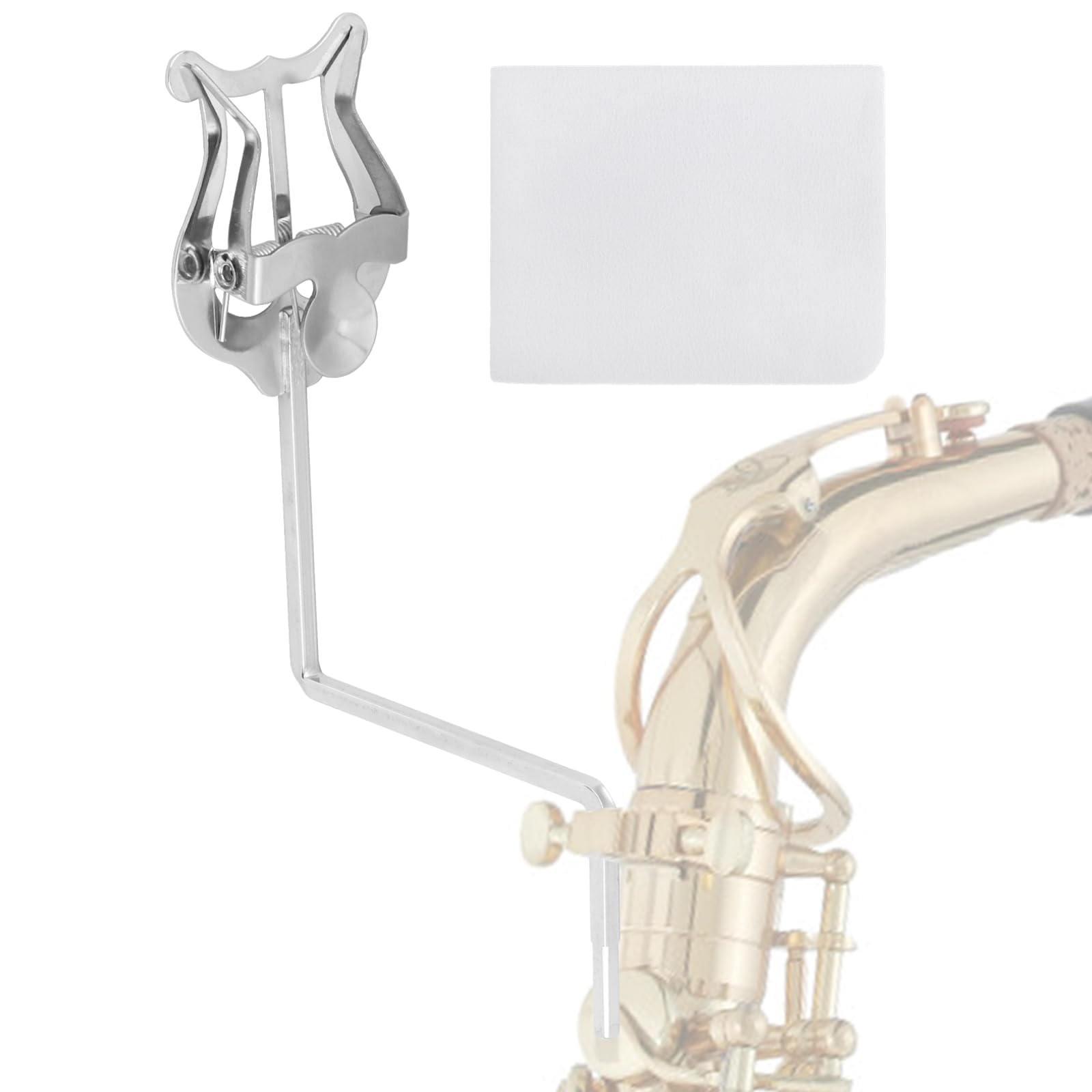 Alto Saxophone Sheet Music Clip, Vertical Marching Music Holder with Cleaning Cloth for Tenor Saxophone, Alto Tenor Sax Music Ly