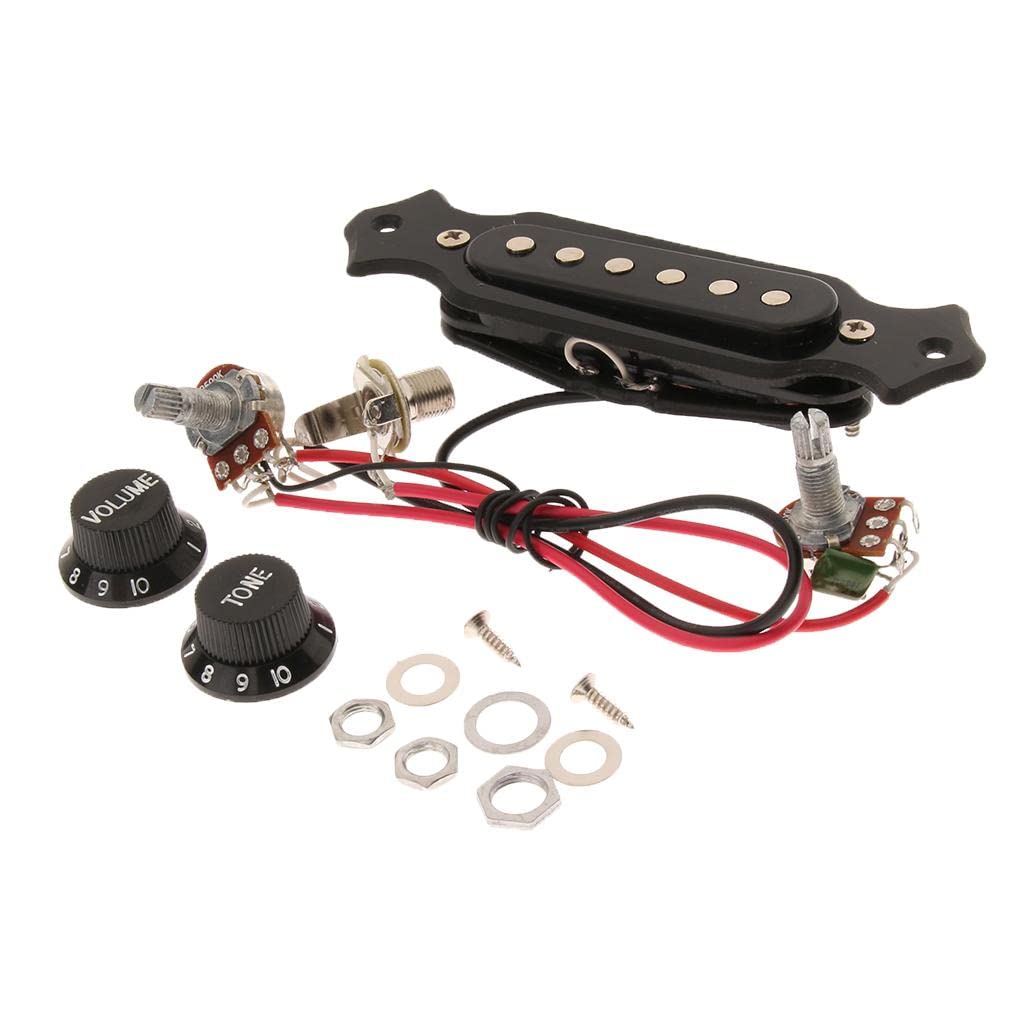 Merishopp Pre-Wired 6 String Single Coil Guitar Pickup With Volume&Tone Knobs Pots1 X 6 String Guitar Single Pickup Kit| Pickups