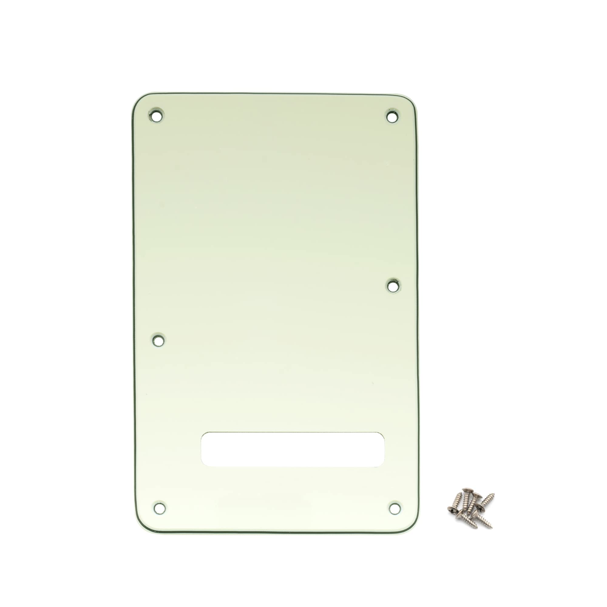 Musiclily 6 Holes Guitar Back Plate Cavity Cover Pickguard For Fender Standard Stratocaster Strat St Modern Style, 3Ply Ivory