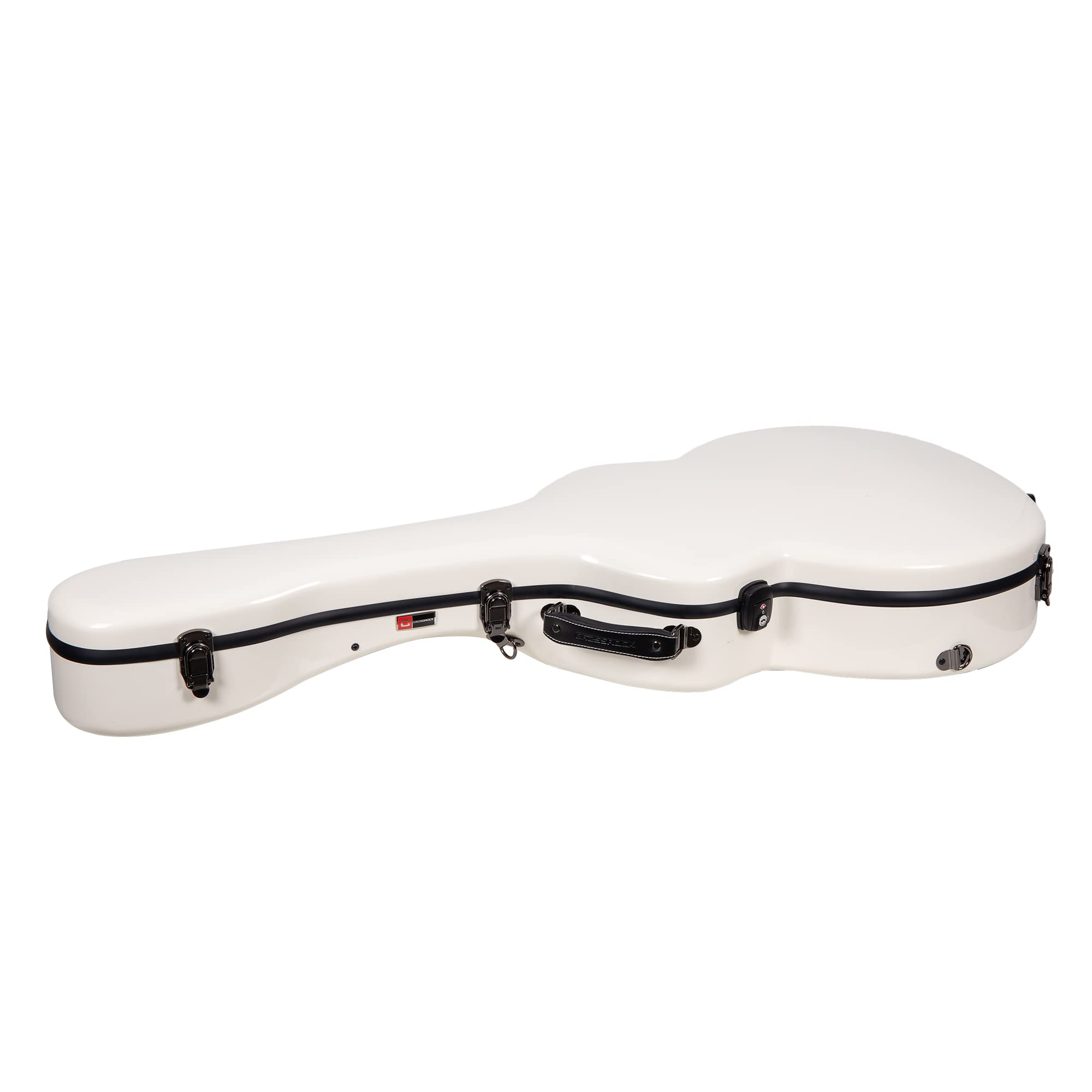 Crossrock 17'' Archtop Jazz Guitar Case - Heavy-Duty Fiberglass Hardshell with TSA Lock, Backpack Straps - Compatible Gibson L5/