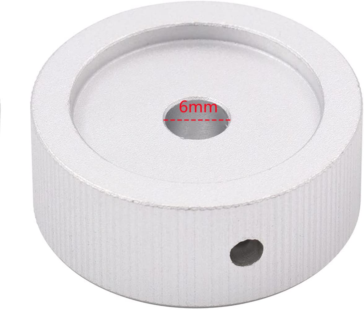 Szliyands 2pcs 32 x 13 mm Aluminum Alloy Potentiometer Control Knob Volume Audio Electric Guitar Bass Screw Type,for 6mm Diamete