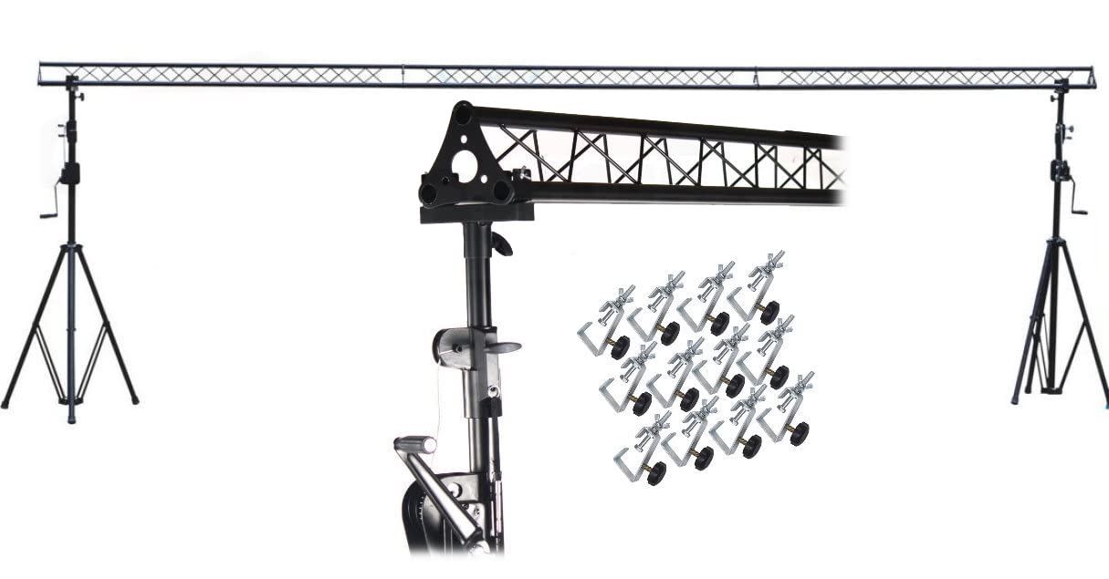 Griffin - Crank Up Triangle Light Truss System | Dj Booth Trussing Stand Kit For Light Cans & Speakers | Pro Audio Lighting Stag
