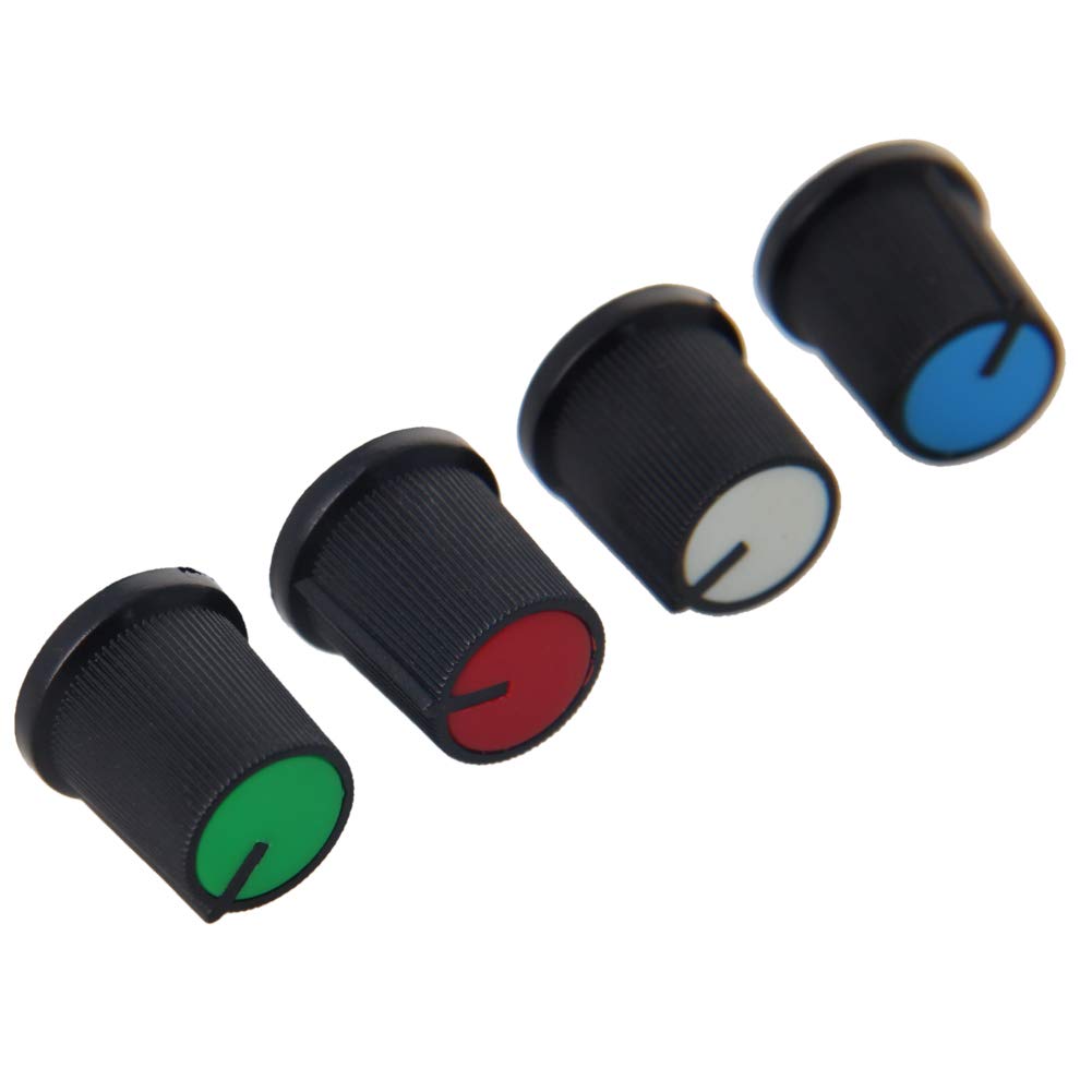 Fielect 60Pcs Potentiometer Control Knob 6mm Potentiometer Volume Control Rotary Knob Cap 15x15mm Rotary Potentiometer Knob Cap