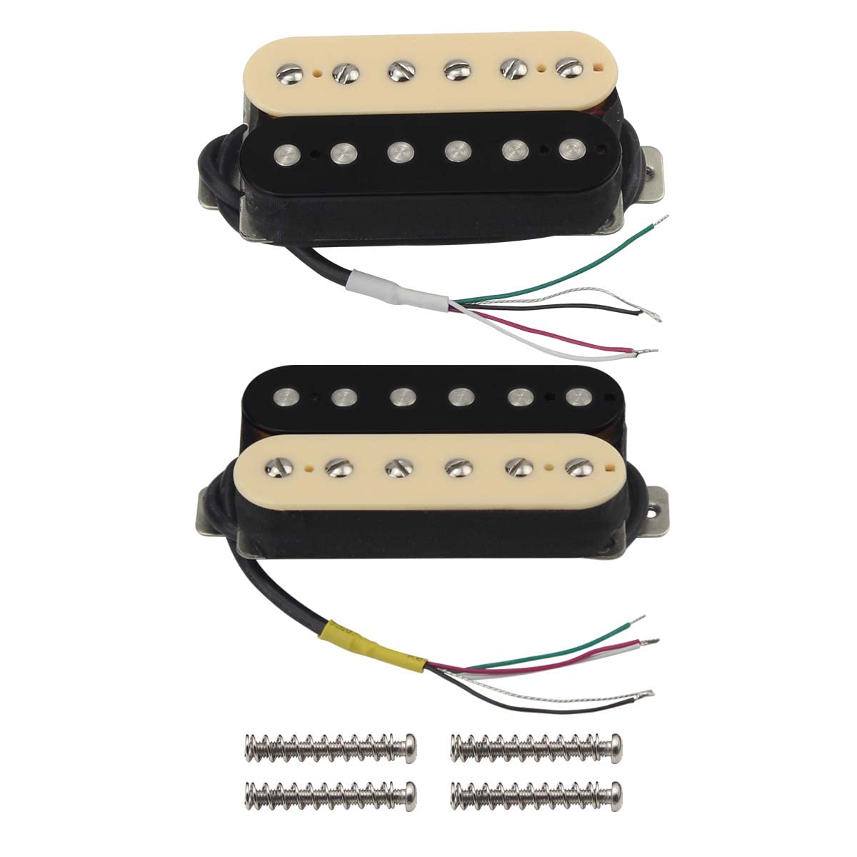 Fleor High Output Alnico 5 Guitar Pickup Zebra Neck And Bridge Humbucker Pickups Set