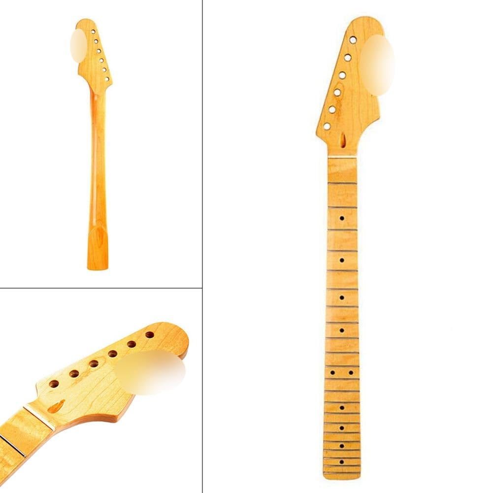 RuiJOTWAT 22 Fret Replacement Maple Neck Fingerboard For Strat St Stratocaster (Lacquer)
