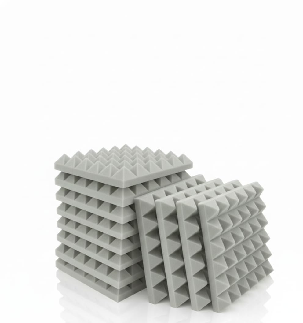 Soundflex Pyramid Soundproofing Studio Acoustic Foam 1X1 (Pack Of 18) - 2 Inches Inches High Density, Soundproof Foam, Noise R