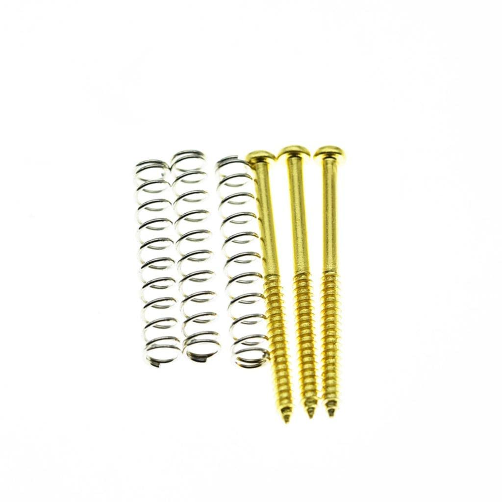 KAISH Pack of 20 Bass Guitar Pickup Mounting Screws Pickup Springs for Precision P Bass or J Bass or P90 Soap Bar Pickups Gold