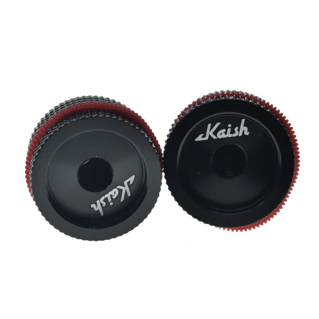 KAISH 2-Pack 63/64''(25mm) Diam. Aluminium Potentiometer Knobs 1/4'' Universal Metal Pot Knobs for Guitar/Bass/AMPS Amplifier/Po