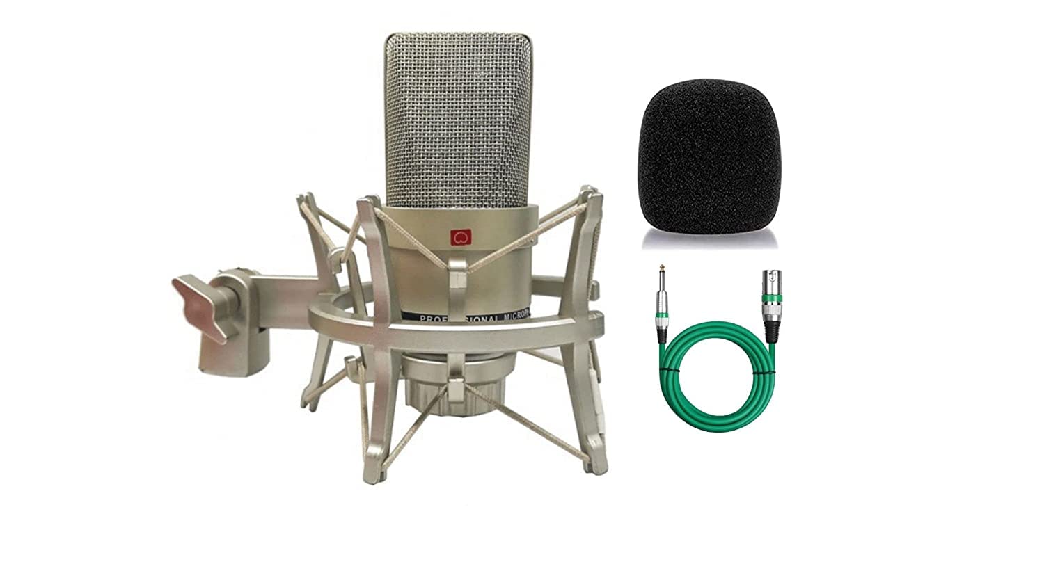 Belear Tlm 103 Large Diaphragm Cardioid Condenser Microphone Kit, Foam Pop Filter, Cable For Professional Studio Recording, Home