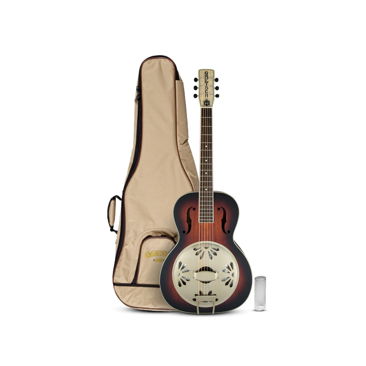 Gretsch G9241 Mahogany Round Neck 6-String Acoustic-Electric Resonator Guitar (2-Color Sunburst) Bundle With Gretsch G2180 Reson