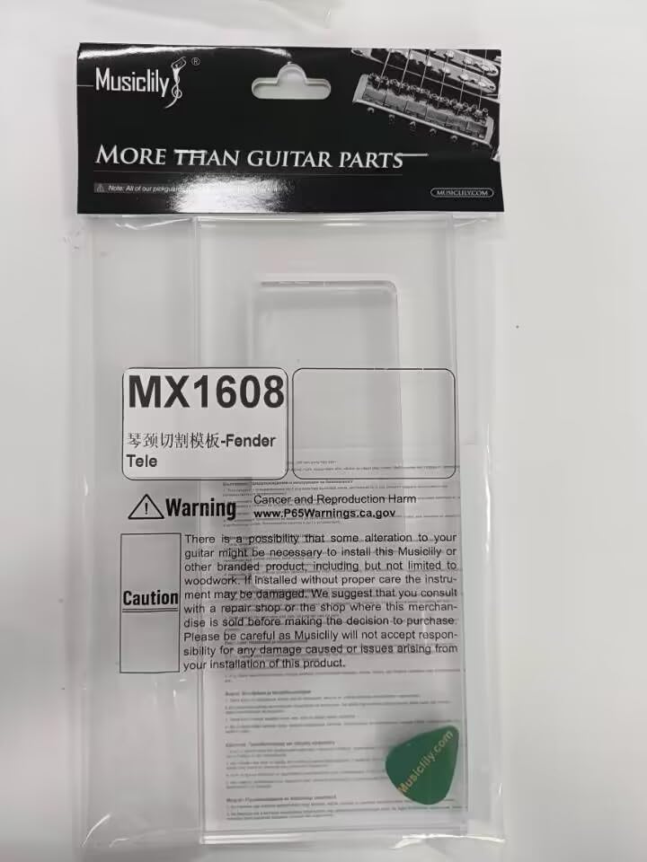 Musiclily Pro CNC Accurate Acrylic Guitar Neck Routing Templates for Standard Tele