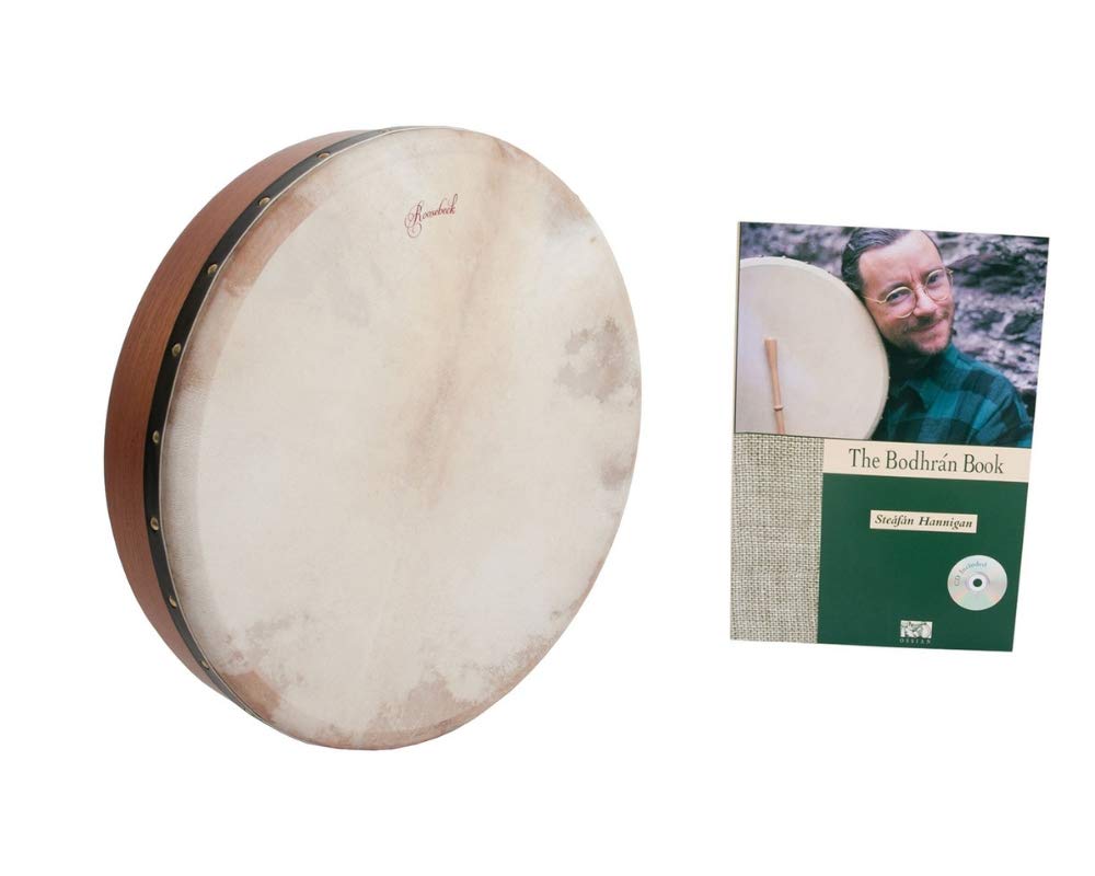 Includes: Roosebeck Pretuned Red Cedar Bodhran Drum & Tipper W/ 18 Head - Cross-Bar + The Bodhran Drum Book & Cd By Steafan Hann