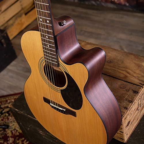 Jasmine S34C NEX Cutaway Acoustic Guitar - Natural Bundle with Hard Case, Strings, Tuner, Strap, Picks, Instructional Book, DVD,