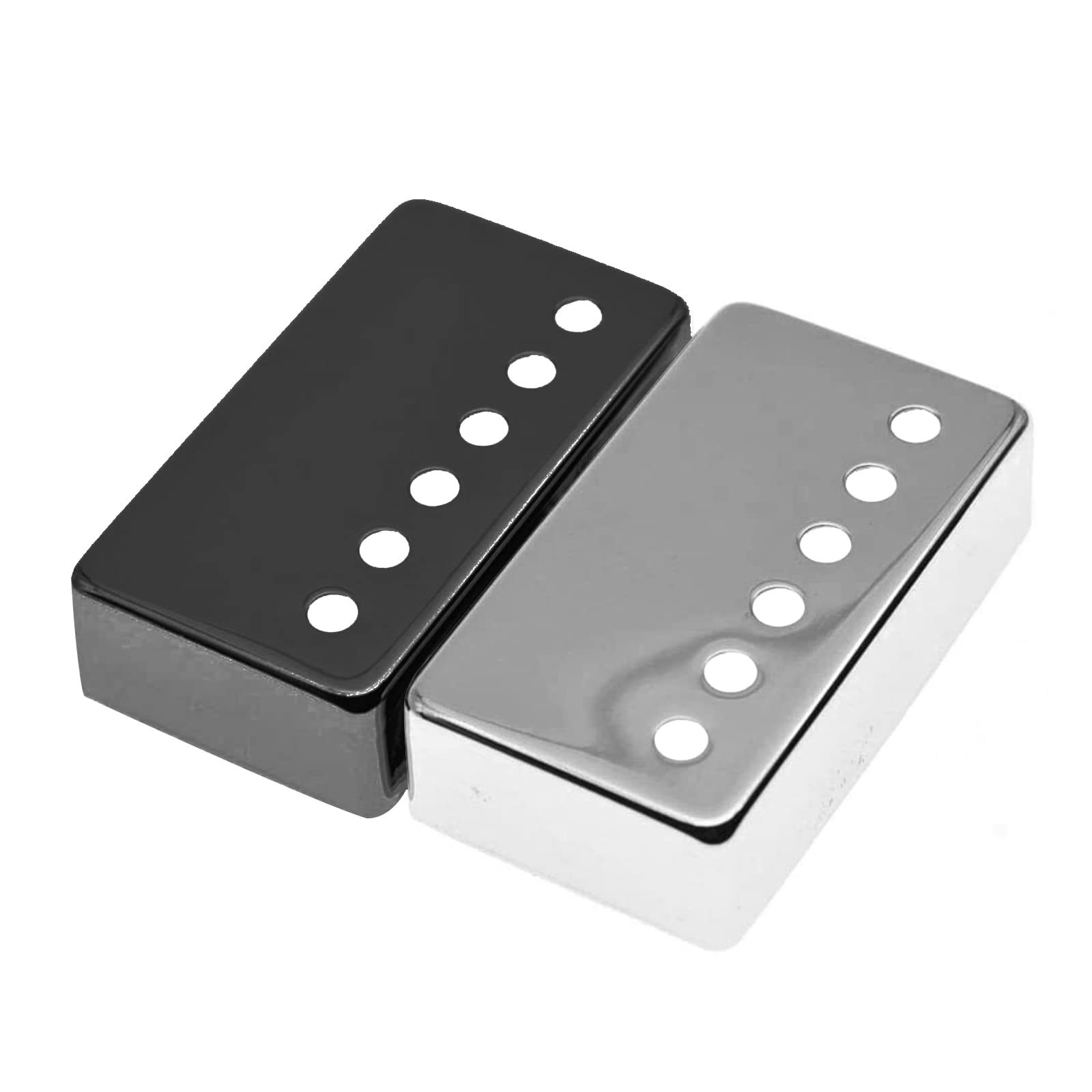 Cheerock 2Pcs Chrome Guitar Humbucker Covers, 50/52mm Silver Pickup Covers Set for Enhanced Sound, Fits Most Epiphone Les Paul &