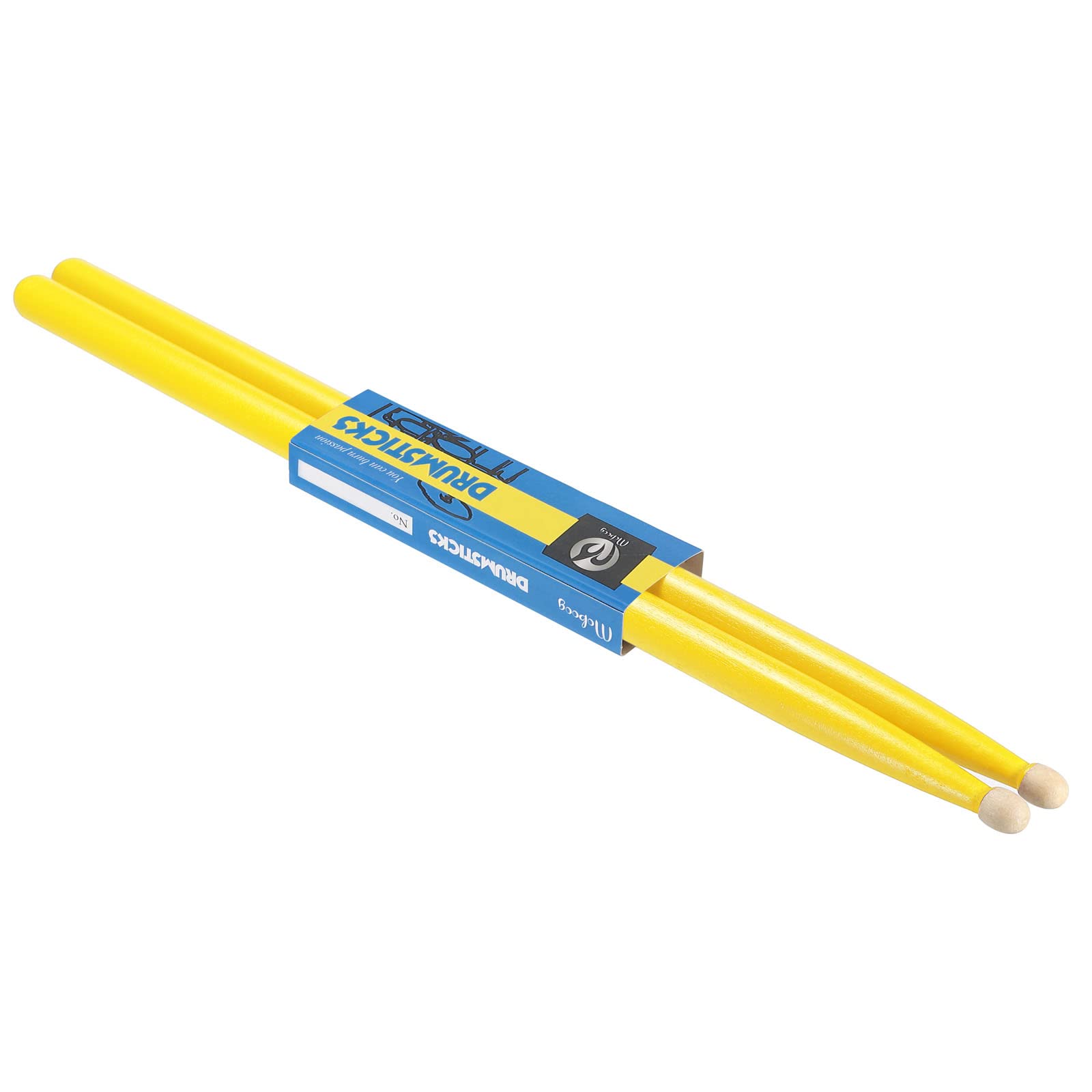 PATIKIL Maple Wood Drumstick Anti Slip Drum Stick 5A Yellow 1 Pair for Drumming Musical Instrument Percussion