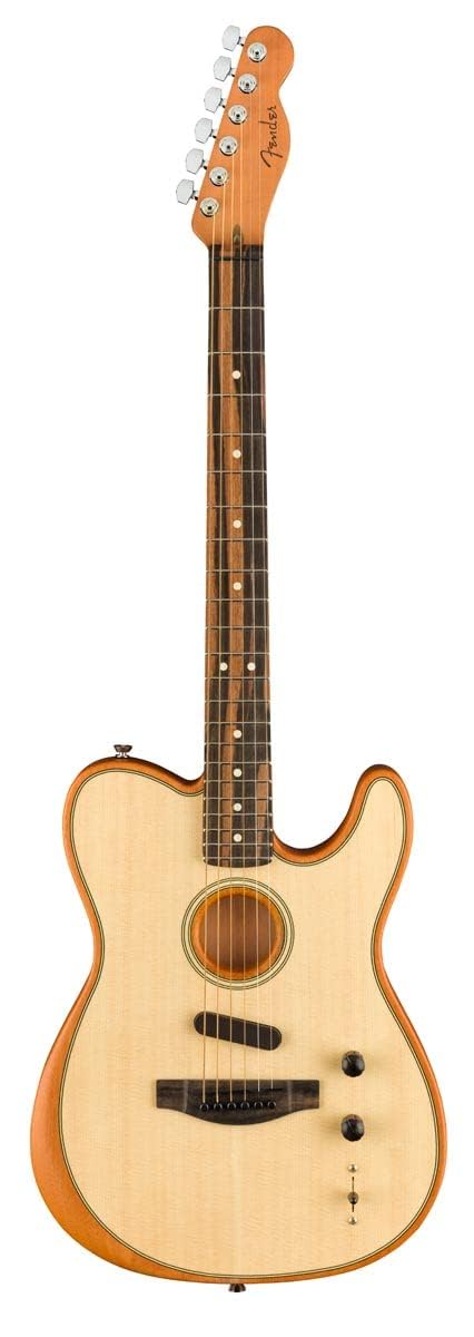 Fender American Acoustasonic Telecaster Acoustic Electric Guitar, with 2-Year Warranty, Natural, Ebony Fingerboard, with Gig Bag