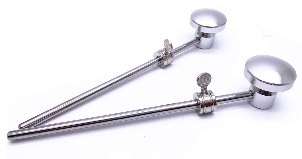 Jiayouy 2 Pieces Bass Drum Pedal Beater Aluminum Alloy Hammer Head Percussion Instrument Accessory Part Silver 2
