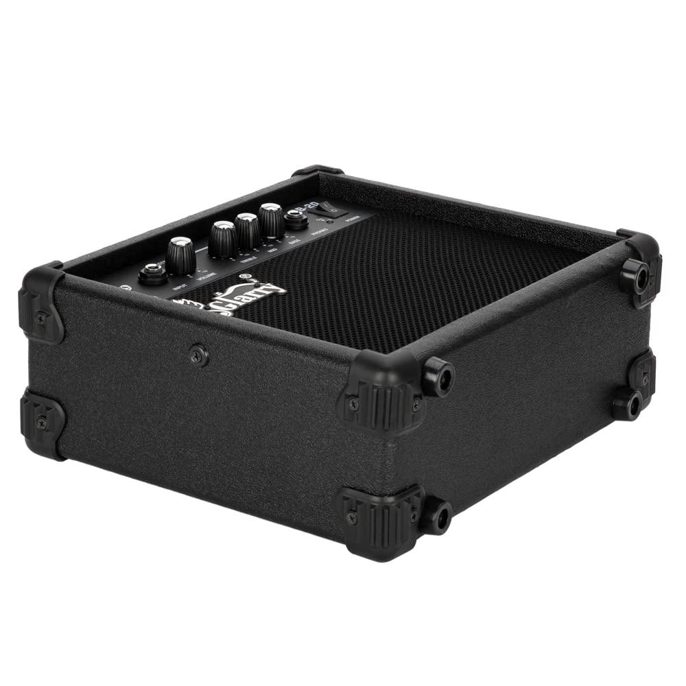 GLARRY Electric Bass Combo Amp, Portable Tube Amp with Headphone MP3 Input, 20W Practice Bass Guitar Amplifier Speaker Accessori