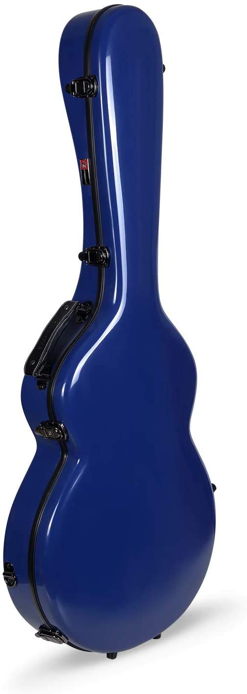 Crossrock Fiberglass Hard Shell with Backpack Navy Blue 335 style Guitar Case