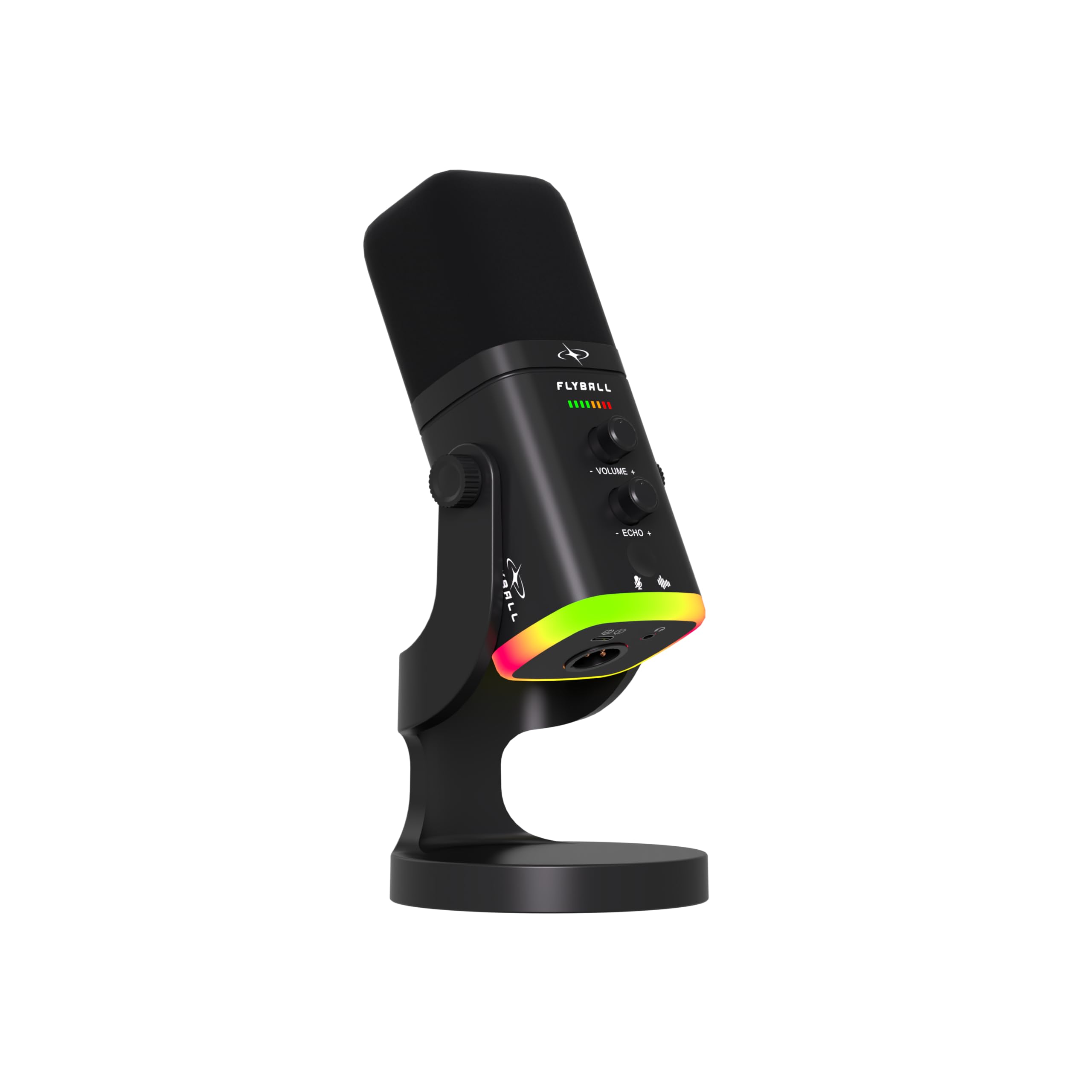 Flyball Usb/Xlr Dynamic Gaming Microphone, Rgb Mic For Pc, Podcast & Streaming, Tap-To-Mute & Enc, Echo Knob, Monitoring, Gain C