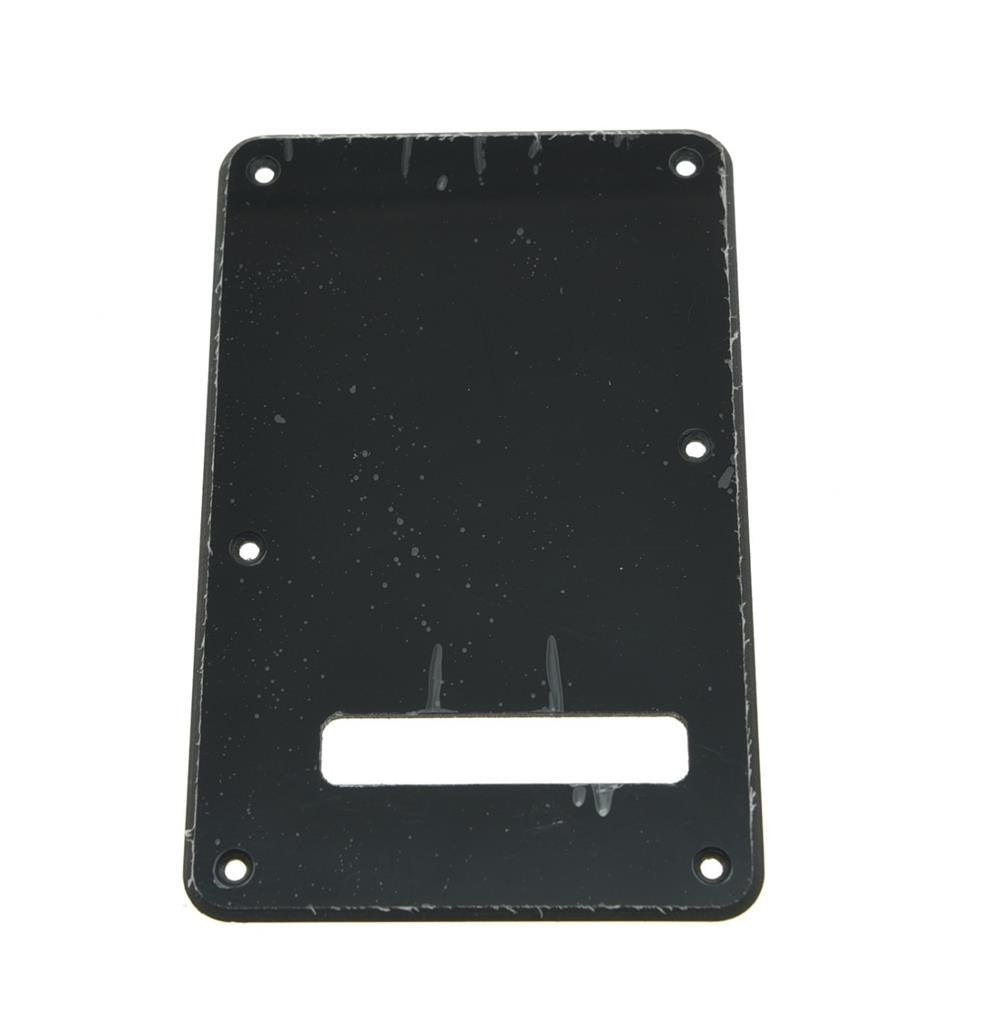 Kaish Strat Back Plate St Tremolo Trem Cover Single Black 1 Ply