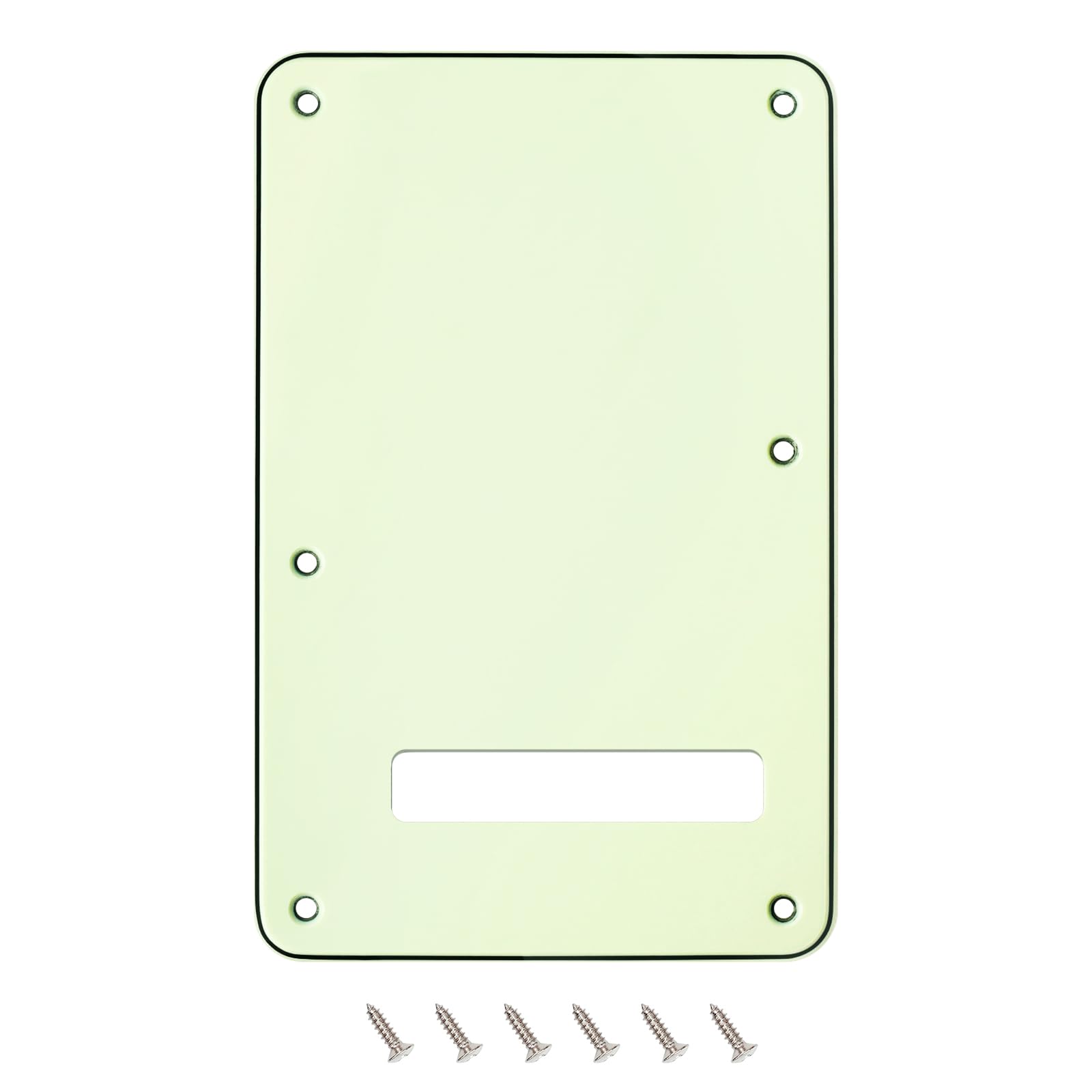 Banworks 3 Ply Electric Guitar Backplate 6-Hole Trem Tremolo Cover for USA/Mexican Fender Standard Strat ST JT/HGB-01 Ivory