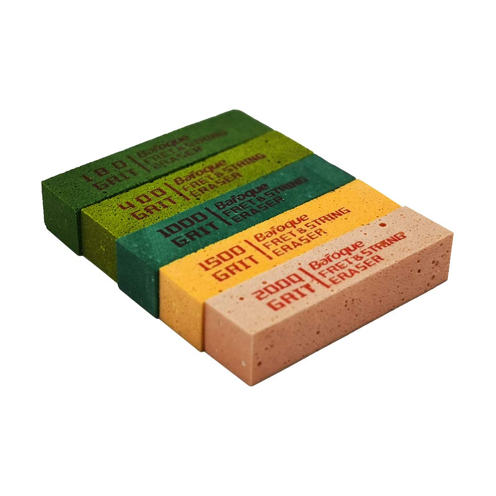 Baroque Fret Erasers for Guitar, Suitable for Guitar Strings & Fret Polishing Abrasive, Fret Erasers Kit, Set of 5,High-Quality