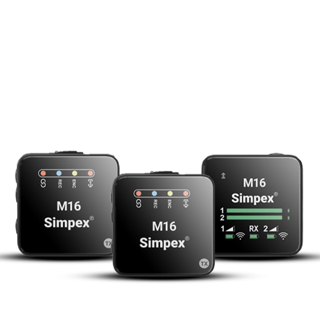 Simpex M-16 Wireless Microphone System With Anc Noise Reduction, 360 Sound Capture, 100M Range, Upto 12 Hrs Working Time, For Ds