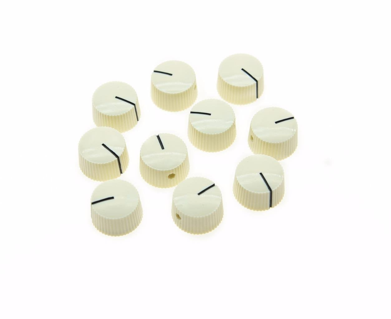 Dopro 10Pcs Aged White Vintage Barrel Guitar Amplifier Knob Round Knobs With Set Screw