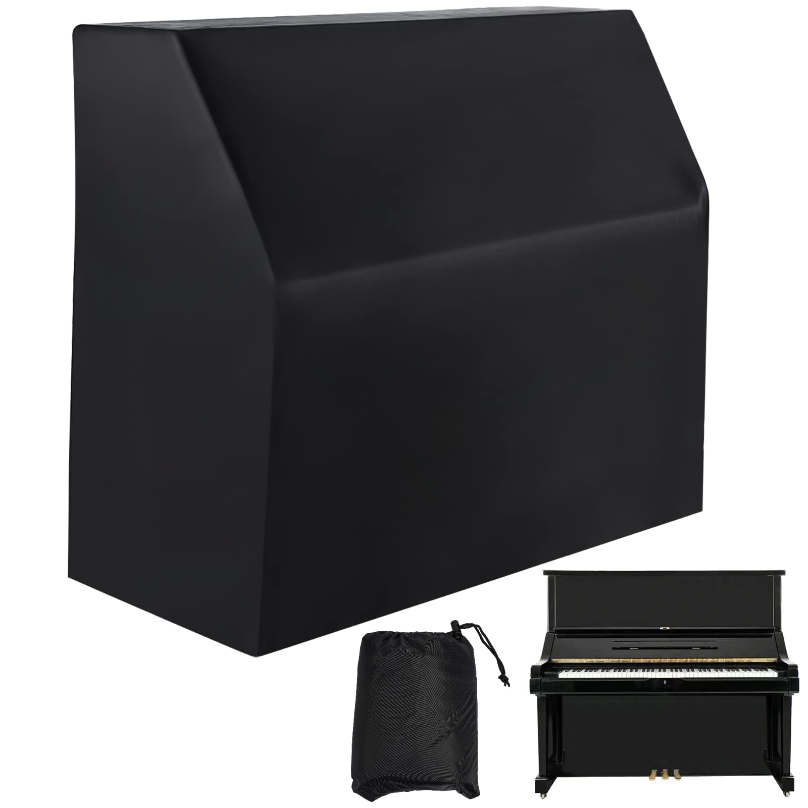 Upright Piano Cover, Piano Full Cover Dustproof Waterproof, Silver-coated Oxford Fabric Piano Protective,Block Sunlight, Moistur