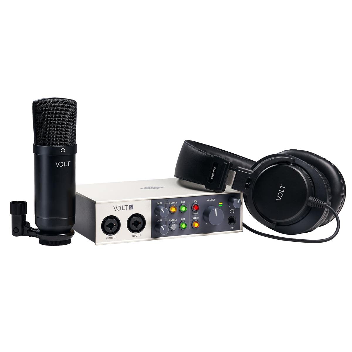 Universal Audio Volt 2 USB Recording Studio Bundle with Audio Interface, Headphones, and Microphone