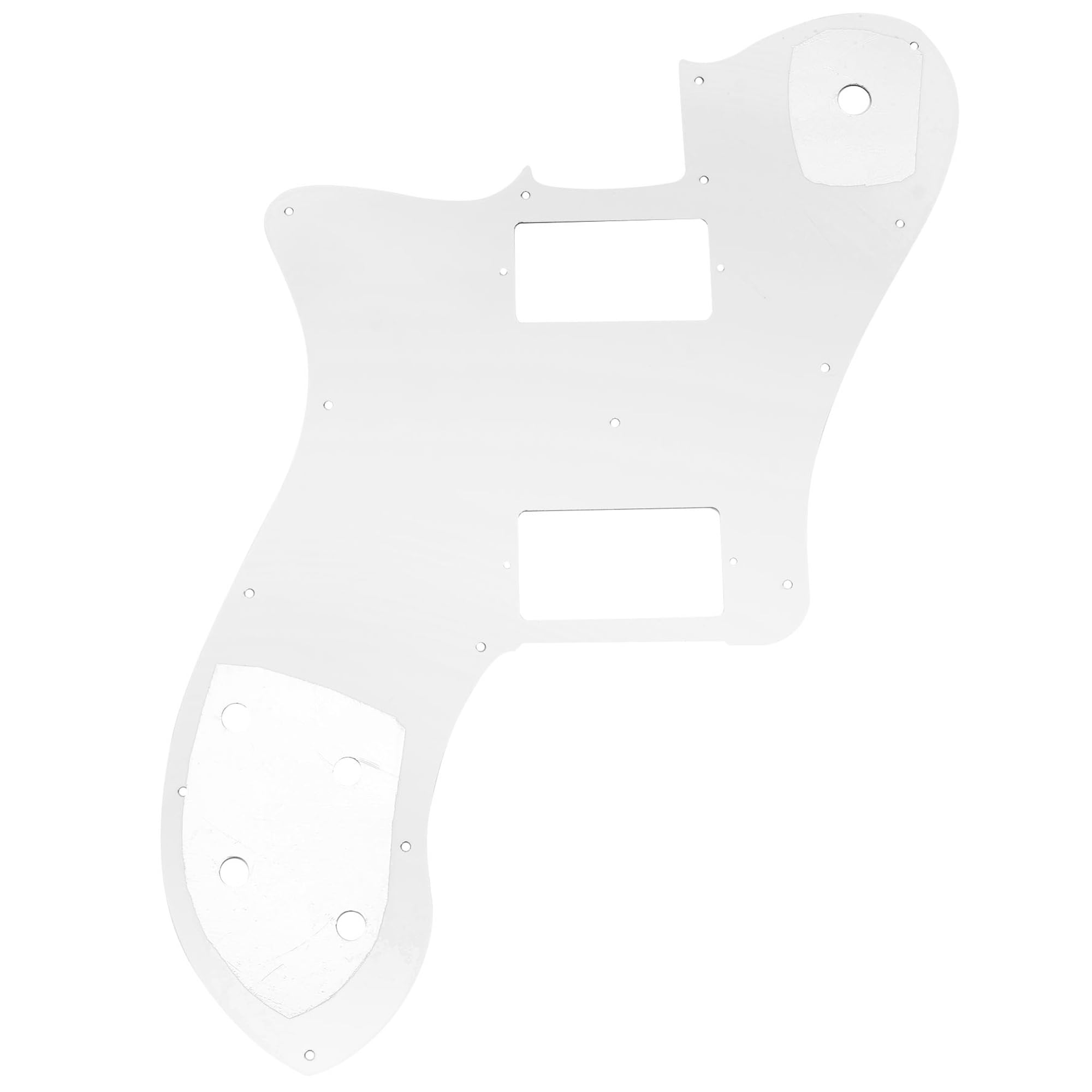 Musiclily Pro 15 Holes Covered HH Guitar Pickguard for Mexico Fender 72 Tele Deluxe Style Electric Guitar, 3Ply White