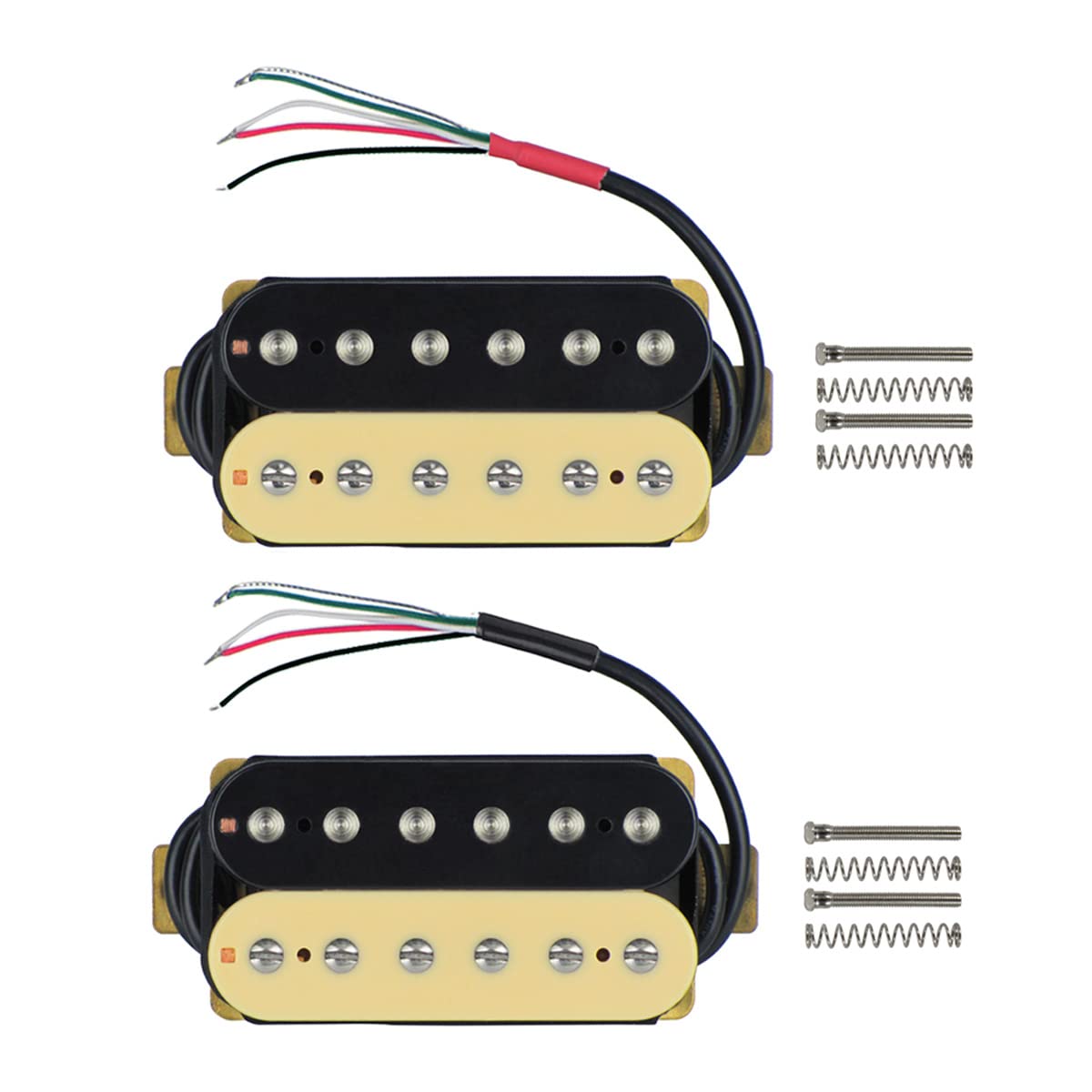 Fleor Electric Guitar Humbucker Pickups Double Coil Guitar Bridge Pickup & Neck Pickups Set - (Black + Cream)