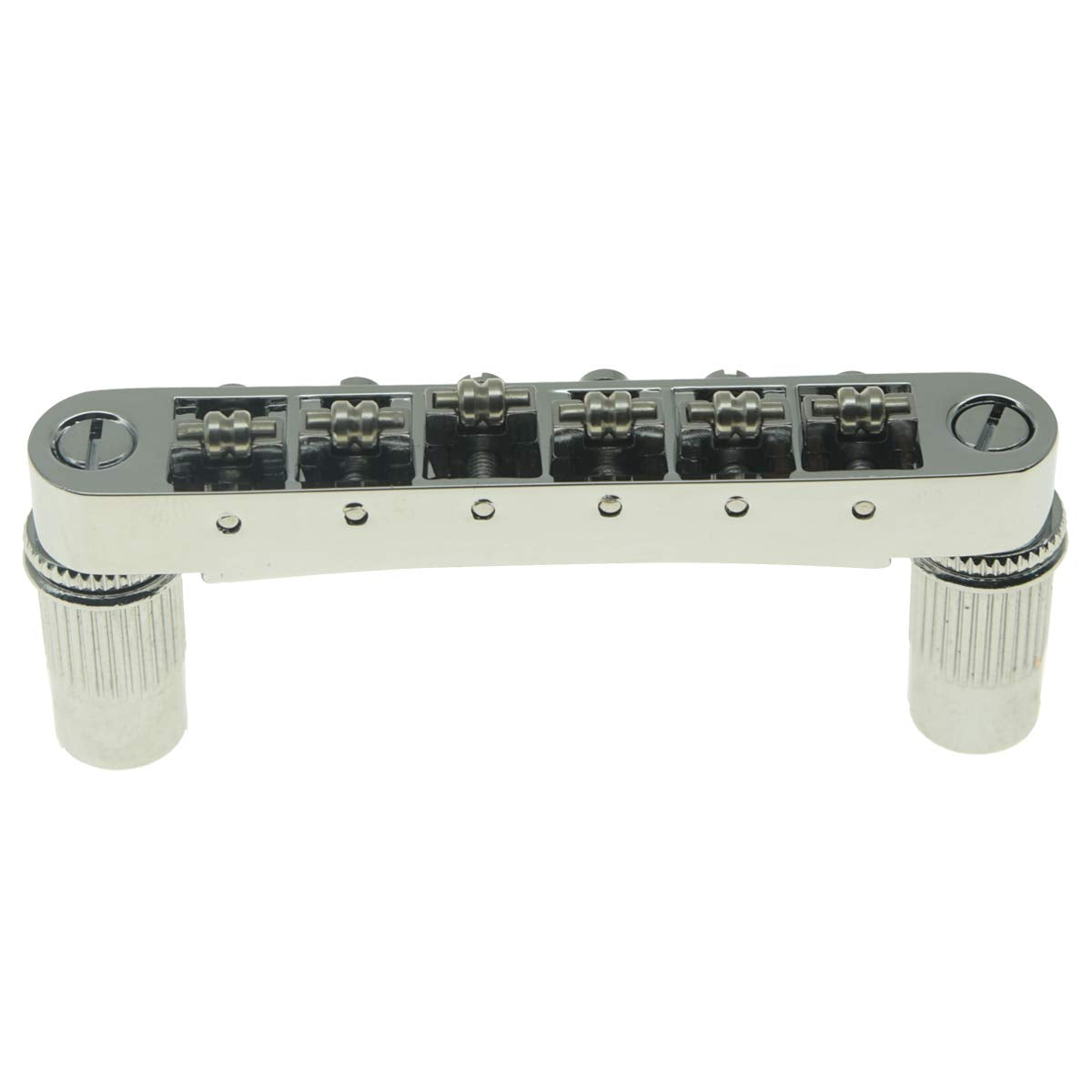 KAISH Chrome Guitar Roller Saddle Bridge Tune-O-Matic Bridge with Roller Saddles For Epi Les Paul,SG,Dot,Bigsby Guitar with M8 T