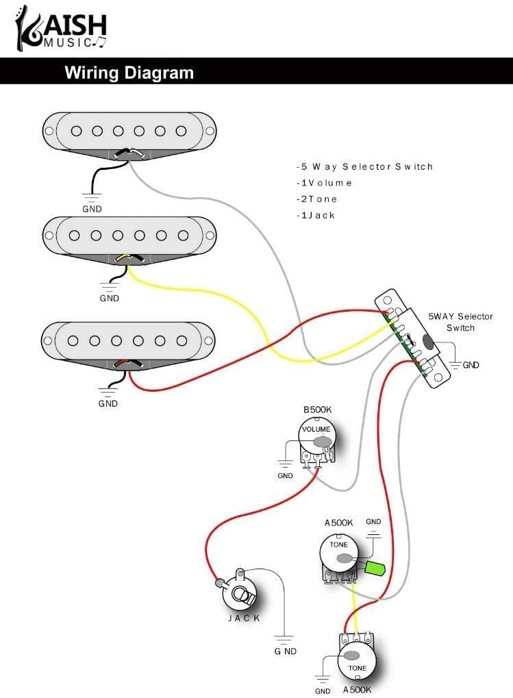 KAISH Heavy Duty 5 Way Guitar Pickup Lever Switch Guitar Pickup Selector Switch for Strat Tele with Plastic Gold Tip
