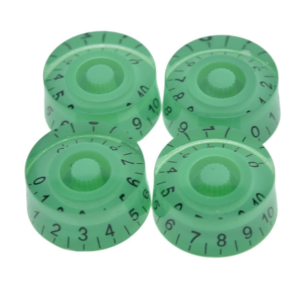 Kaish 4Pcs Green With Black Number Guitar Speed Dial Knobs Control Knob Fits Lp Guitar