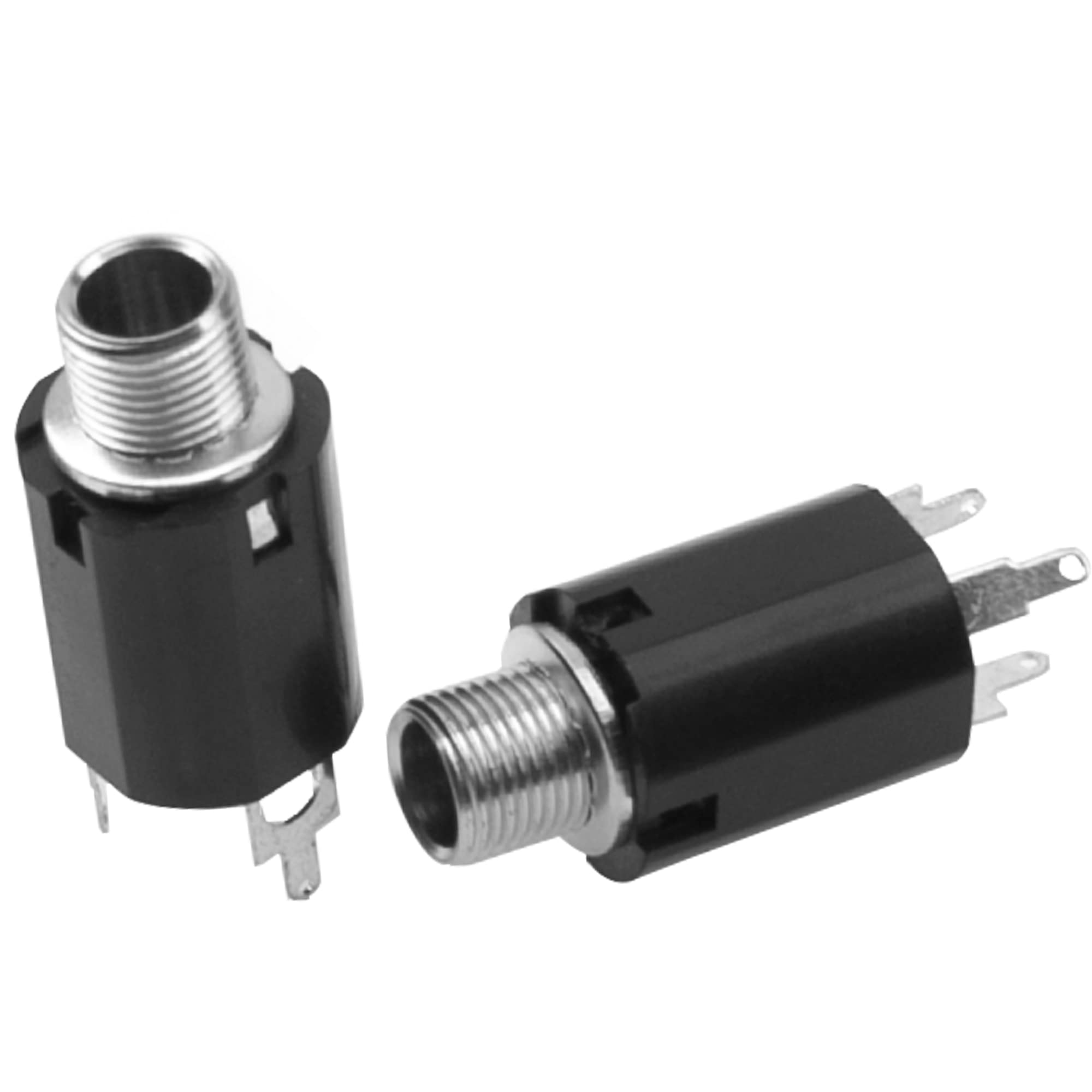 10Pcs Yootones 1/4'' Guitar Endpin Jack 6.35mm Input Compatible with Guitar EQ Pickup Output Guitar Parts Accessories (Black)