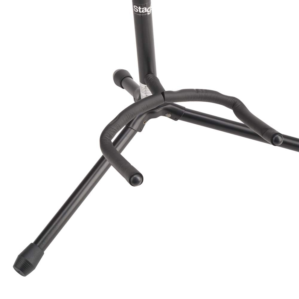 Stagg Tripod-Style Tubular Guitar Stand with Security Strap (Black)