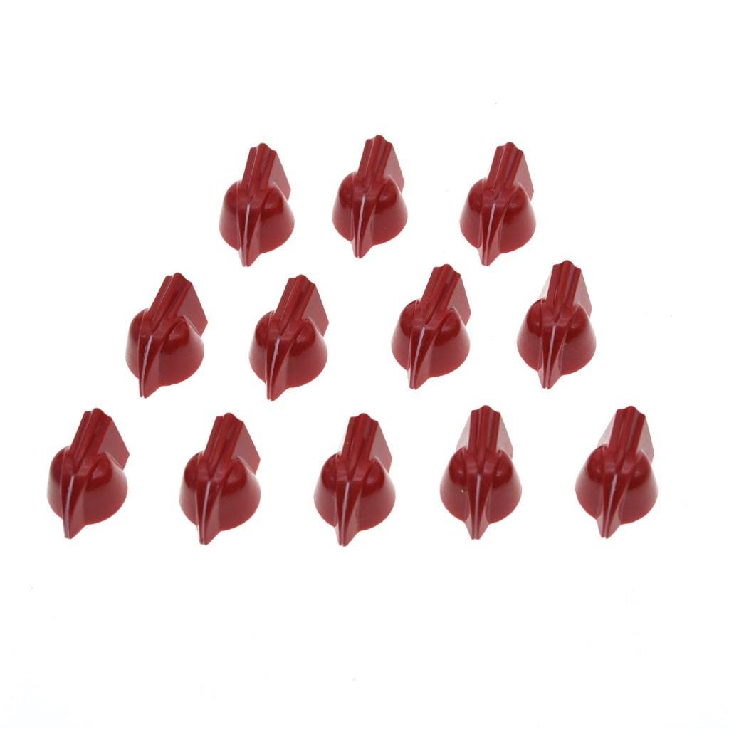 Dopro 12-Pack 1/4'' Universal Vintage Raised Mini Chicken Head Knobs Small Size Guitar Bass Potentiometer Knobs Amplifier Knob E